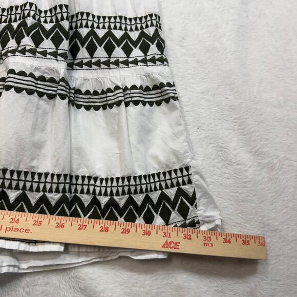 Paani S/M Cotton Summer Dress Mini Embroidered White Beach Greek Boho Elegant - Picture 10 of 11